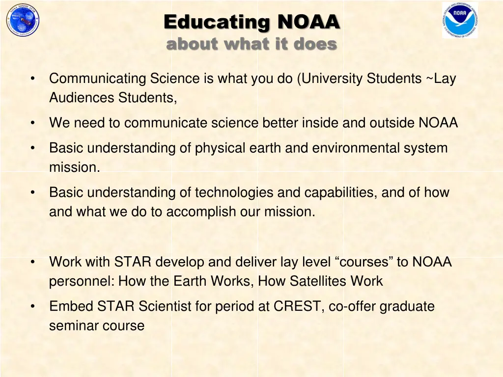 educating noaa about what it does