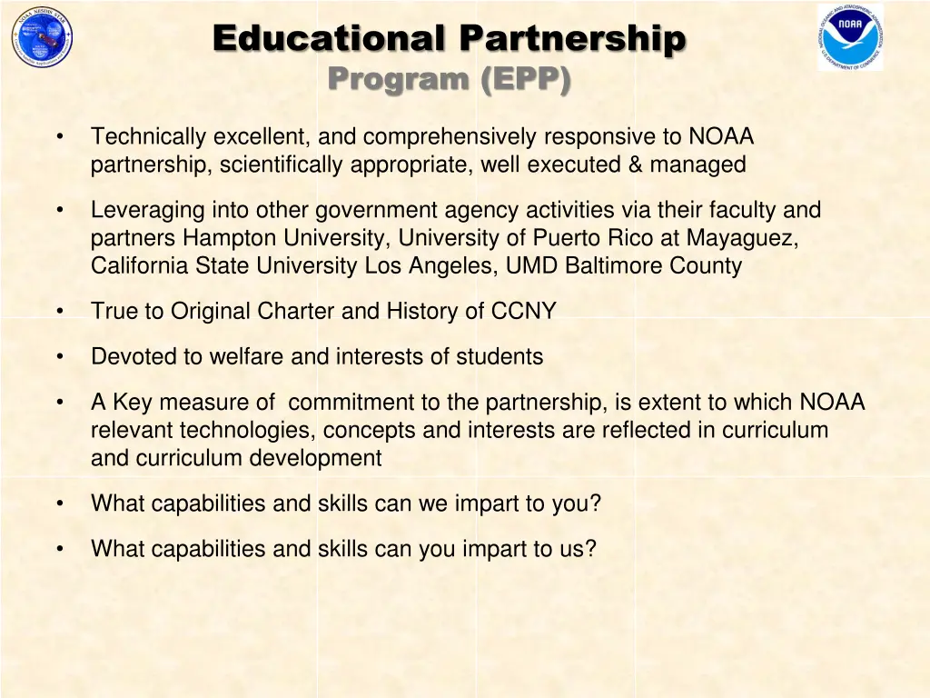 educational partnership program epp
