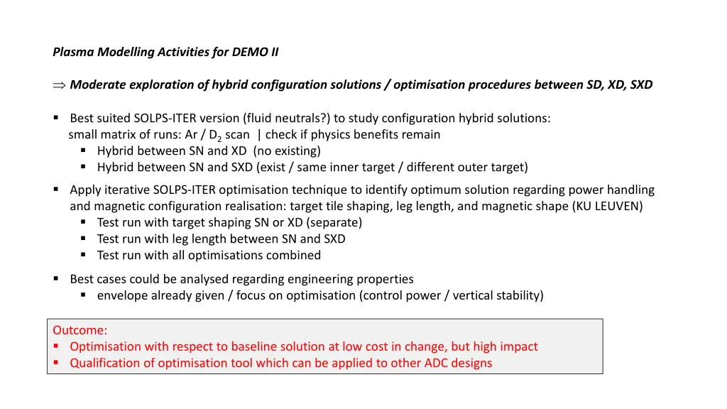 plasma modelling activities for demo ii