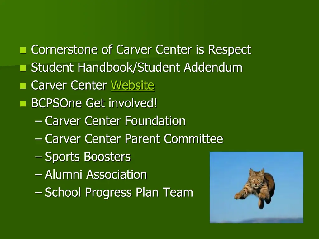 cornerstone of carver center is respect student