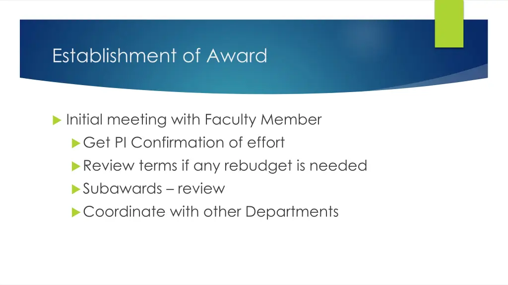 establishment of award 1