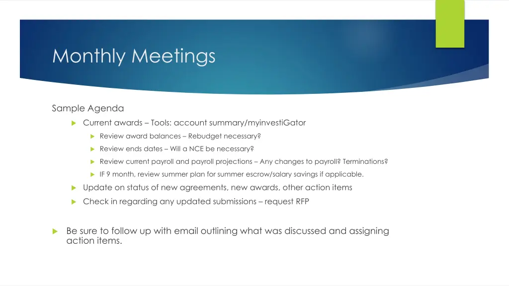 monthly meetings 1