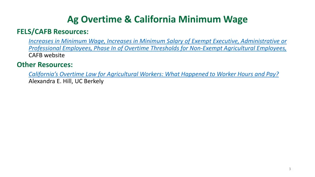 ag overtime california minimum wage fels cafb