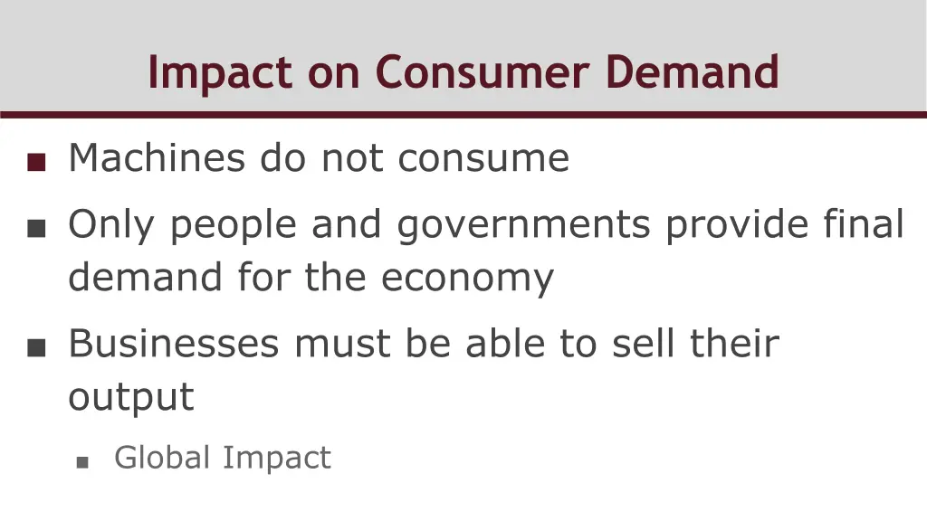 impact on consumer demand