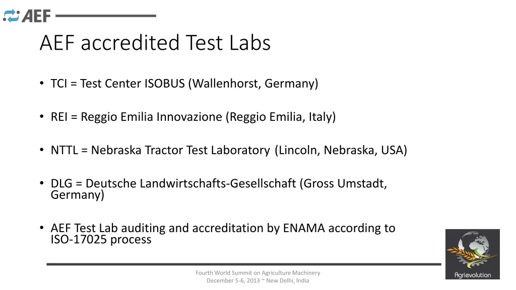 aef accredited test labs