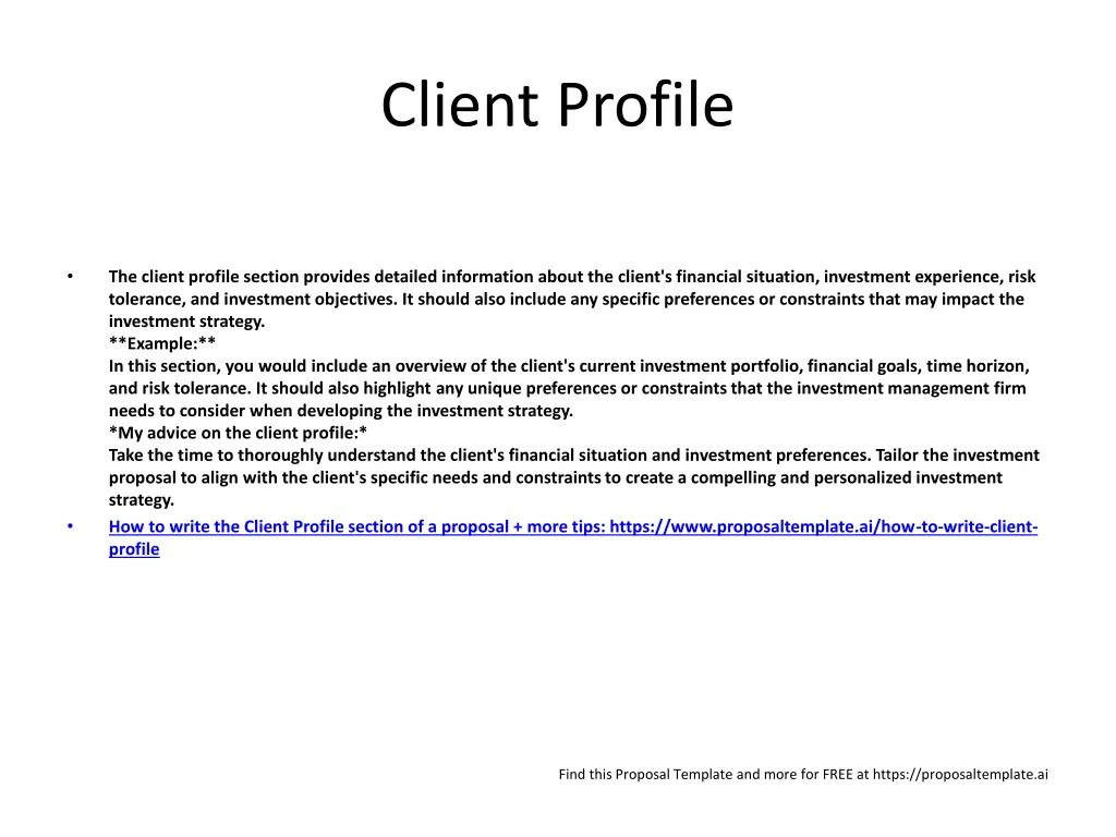 client profile