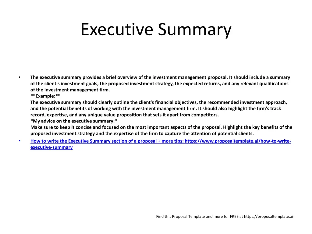 executive summary