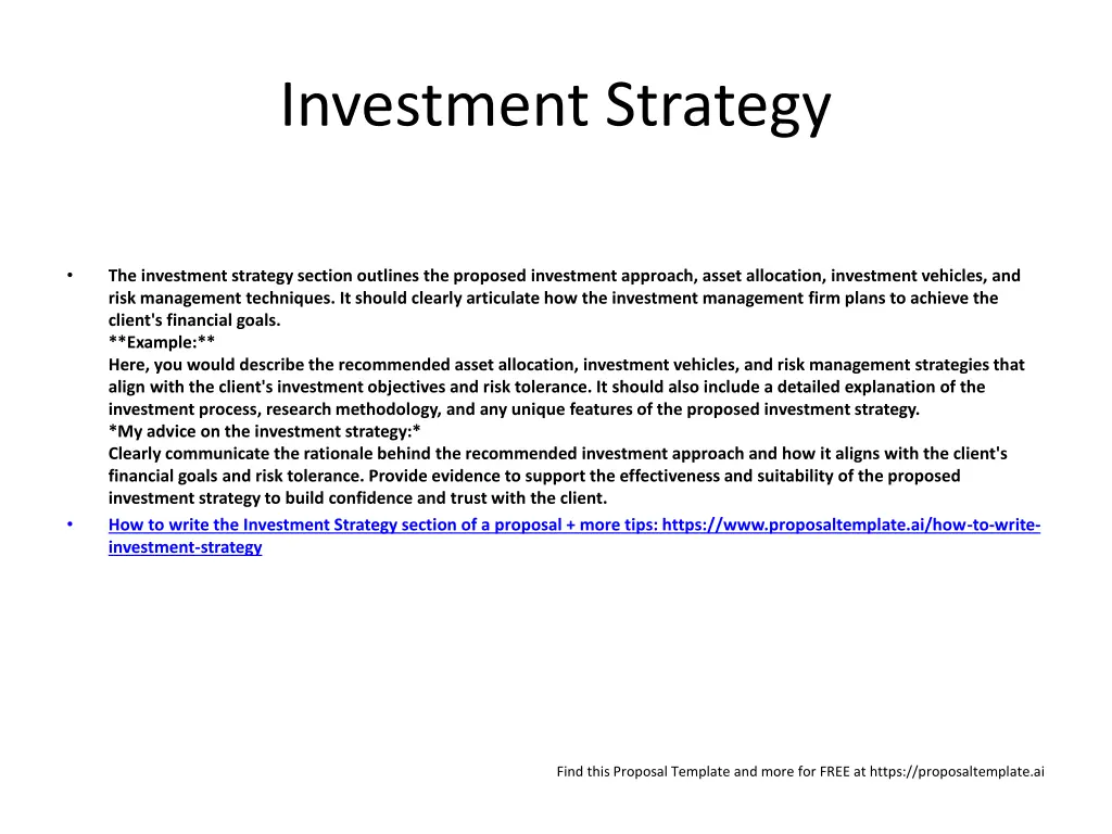 investment strategy