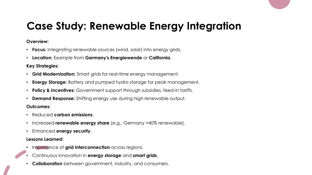 case study renewable energy integration