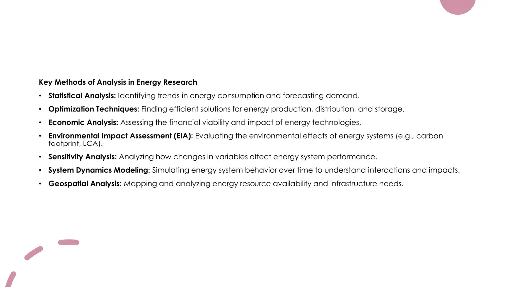 key methods of analysis in energy research