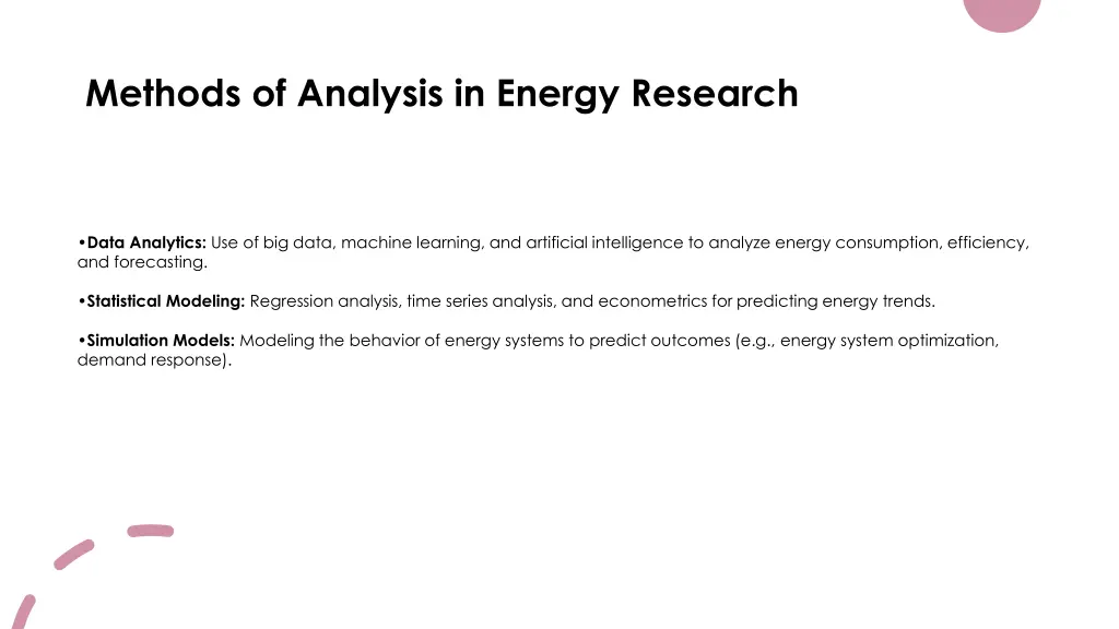 methods of analysis in energy research