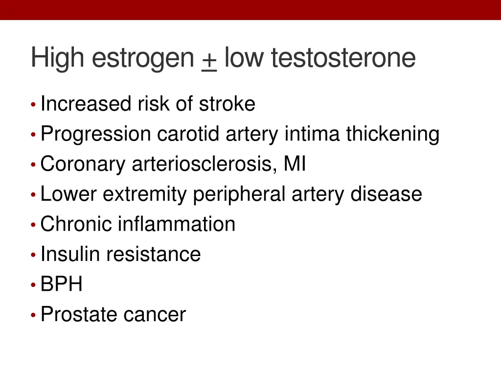 high estrogen low testosterone