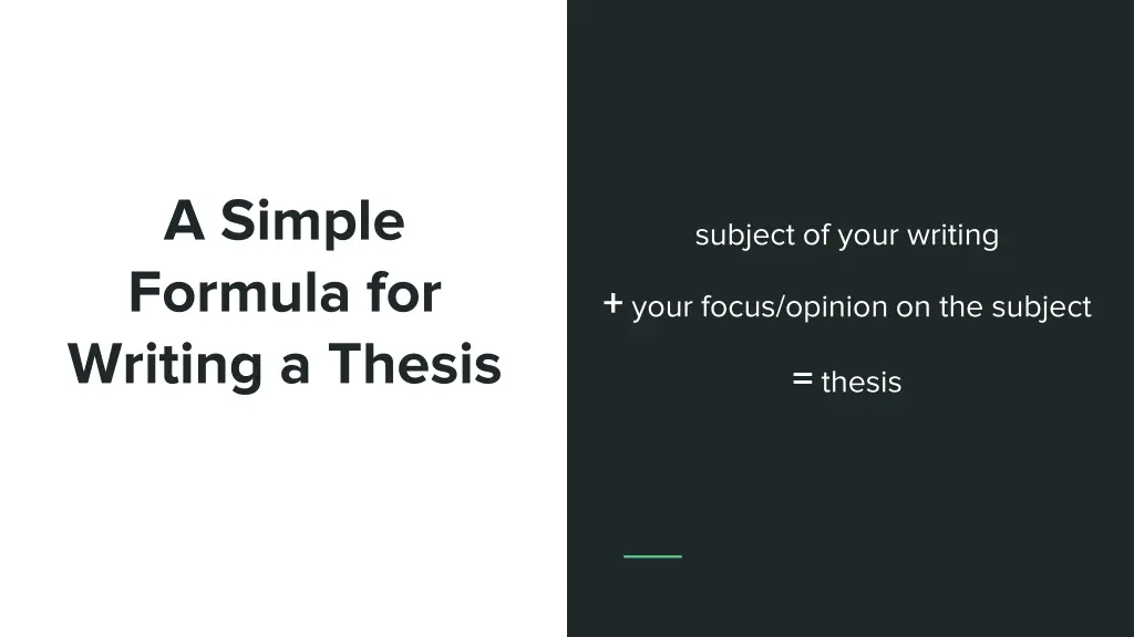 a simple formula for writing a thesis