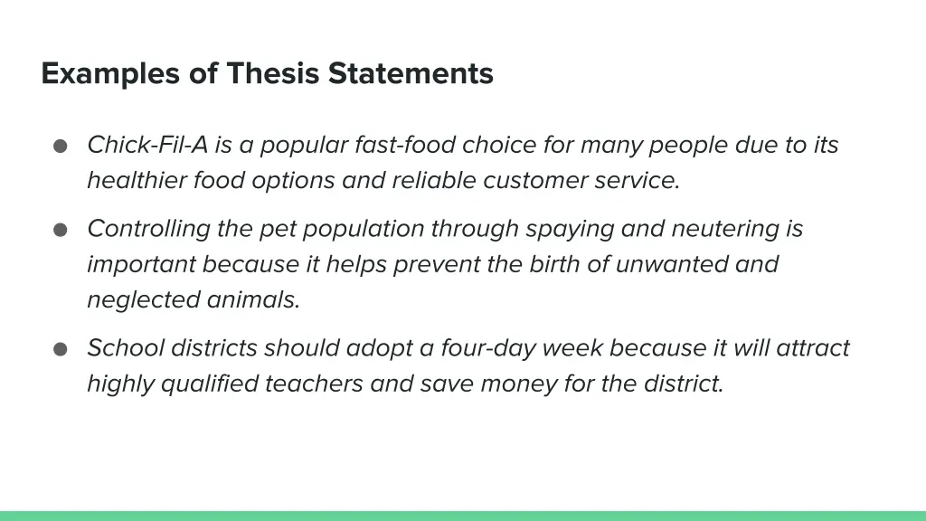 examples of thesis statements