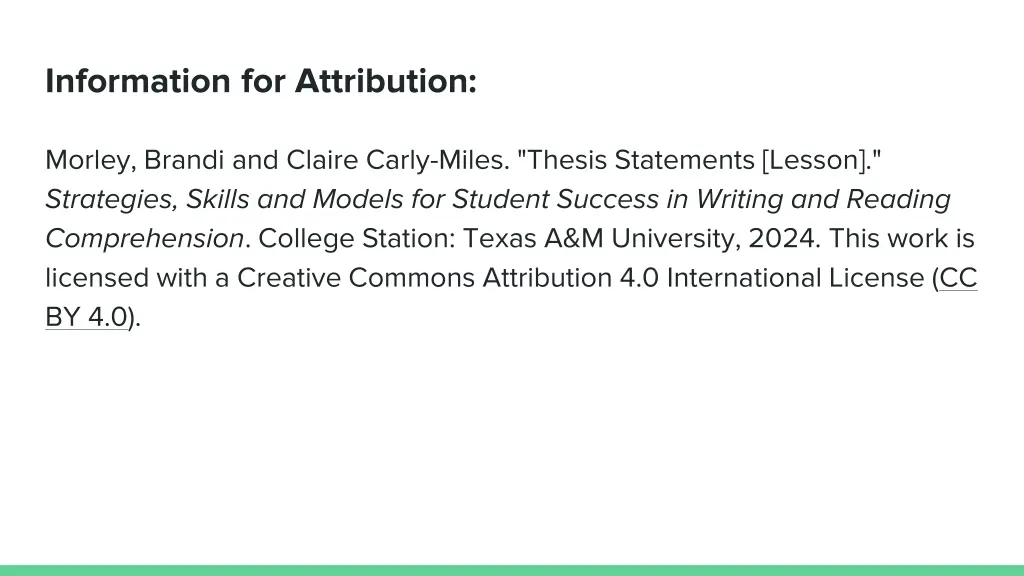 information for attribution