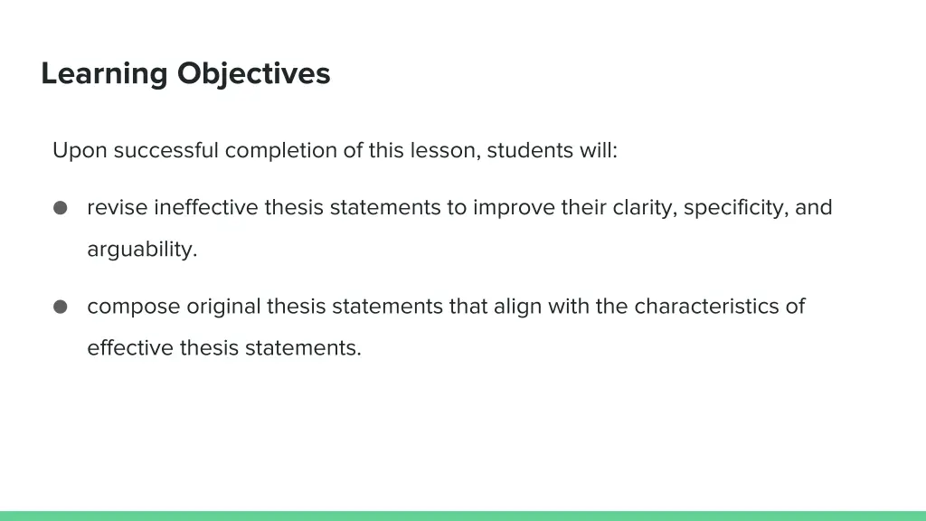 learning objectives
