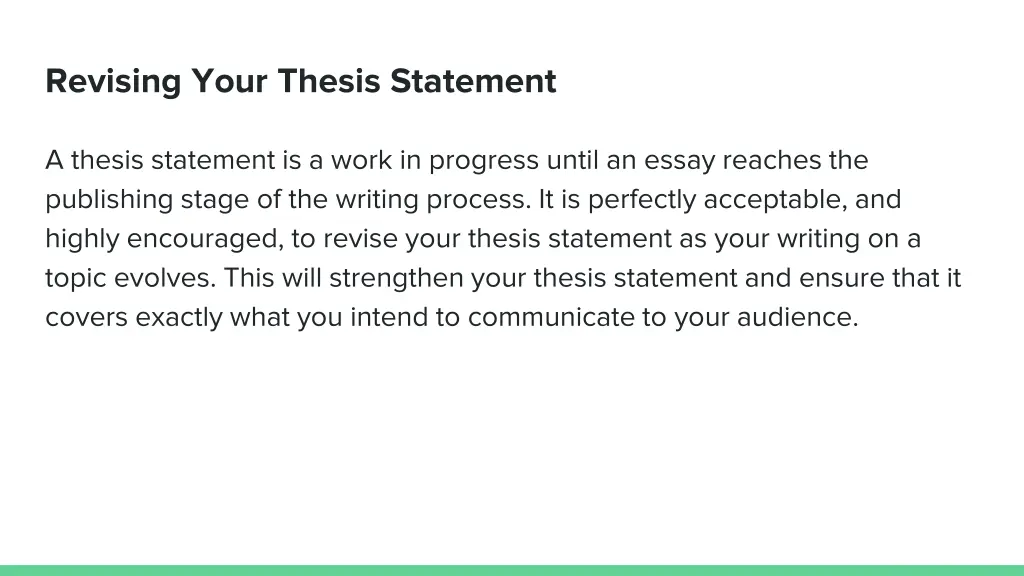 revising your thesis statement