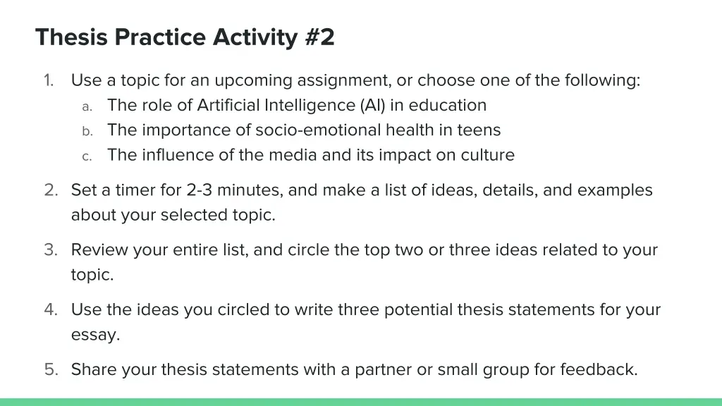 thesis practice activity 2