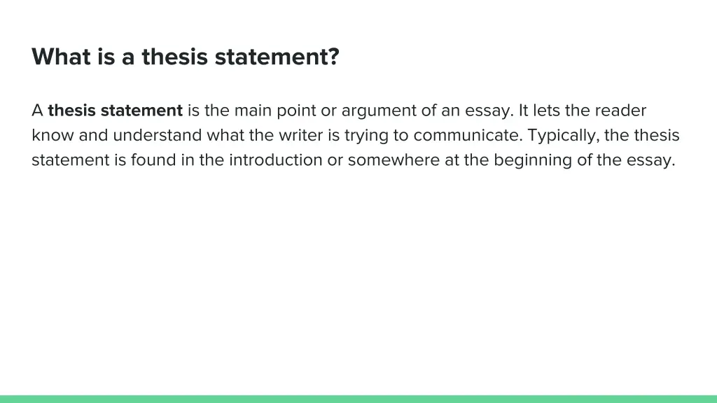 what is a thesis statement