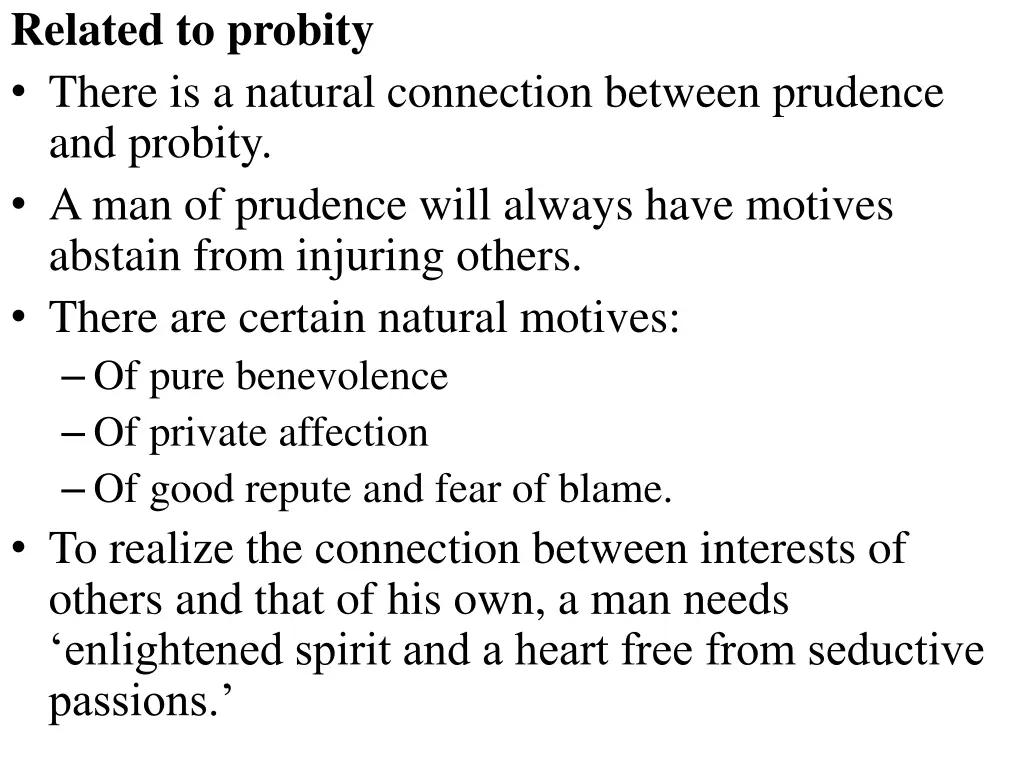 related to probity there is a natural connection