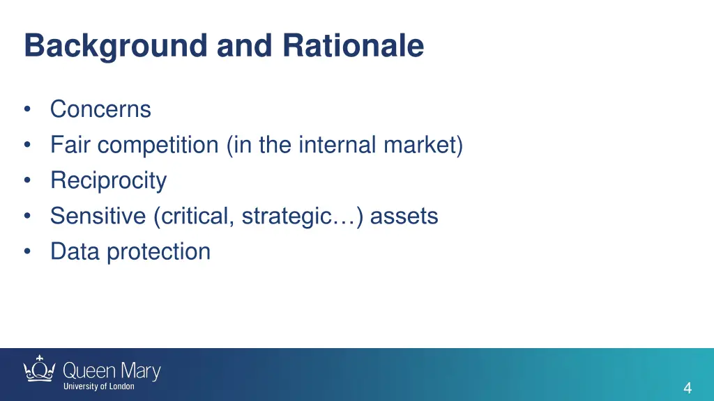 background and rationale