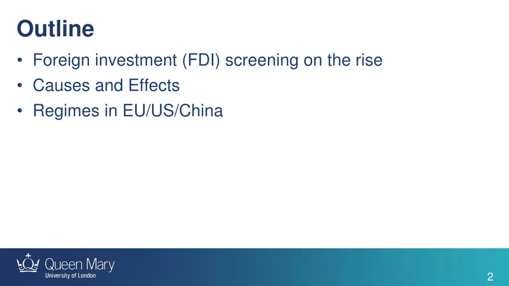 outline foreign investment fdi screening