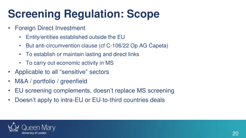 screening regulation scope