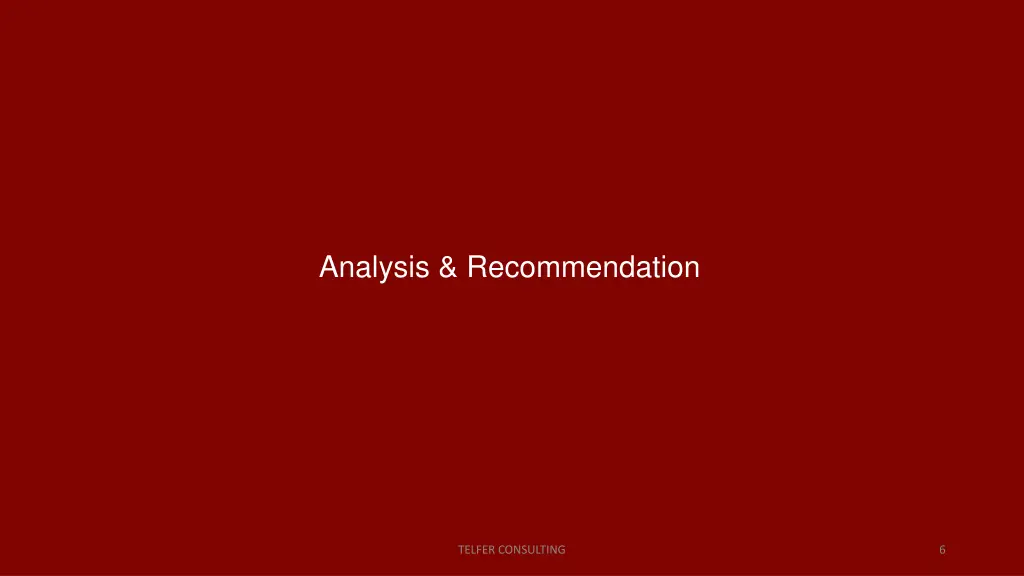 analysis recommendation