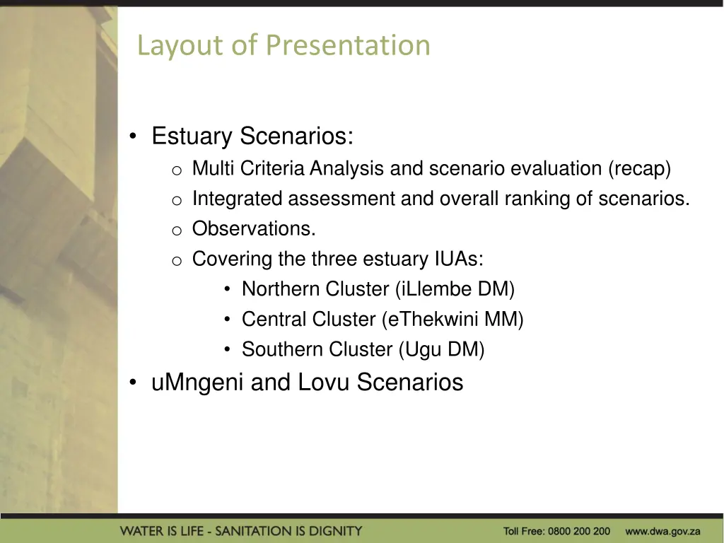 layout of presentation