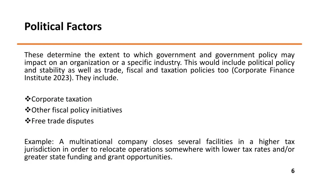 political factors