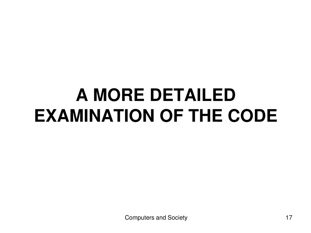 a more detailed examination of the code