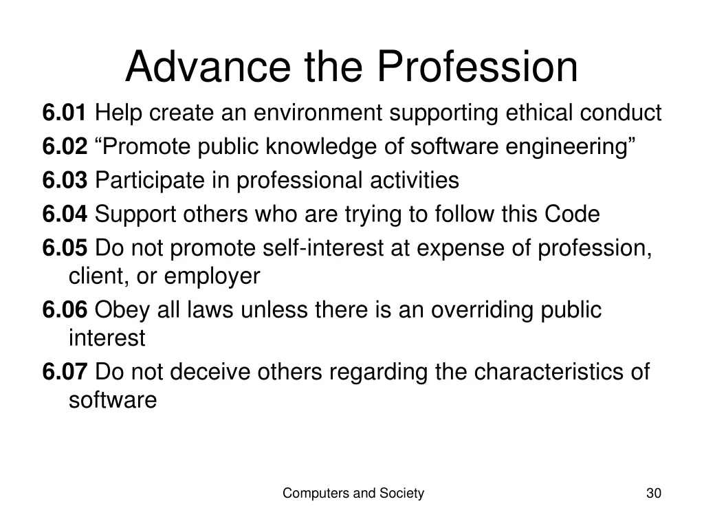advance the profession 6 01 help create