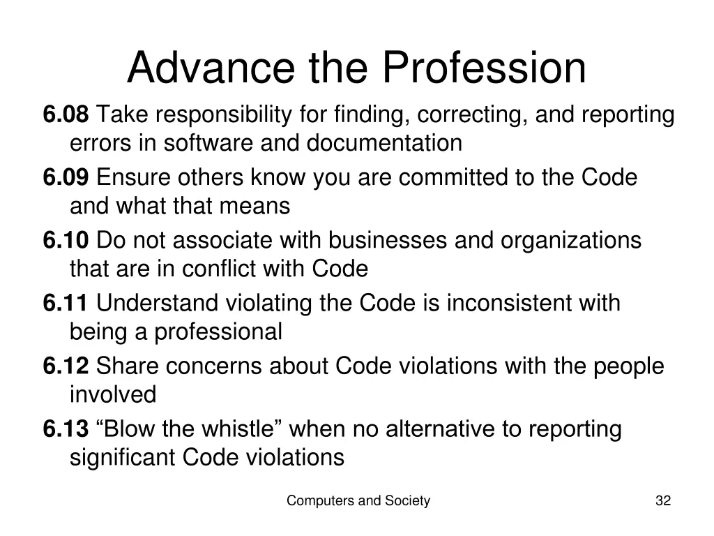 advance the profession 6 08 take responsibility