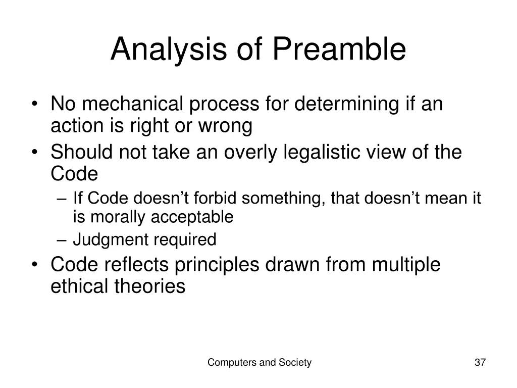 analysis of preamble