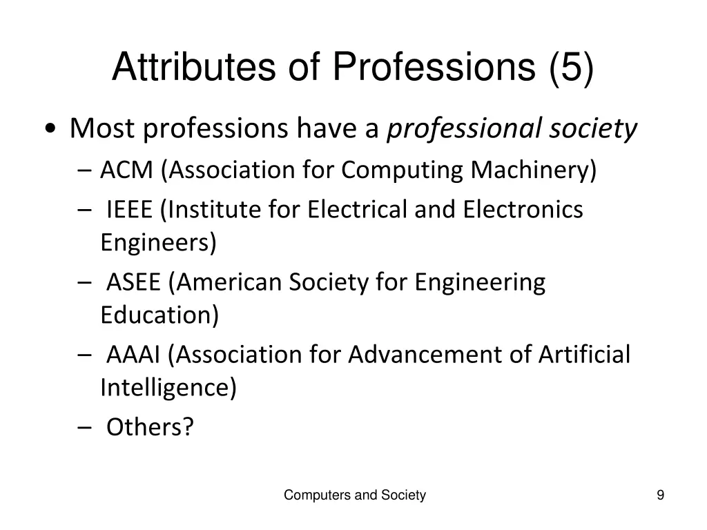 attributes of professions 5