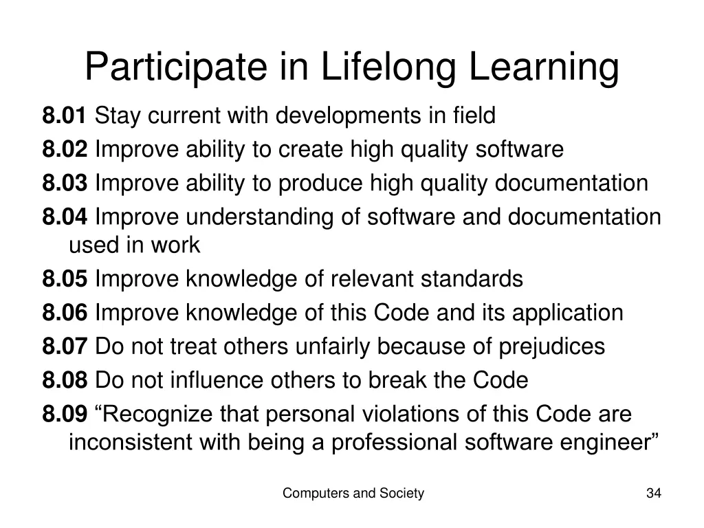 participate in lifelong learning