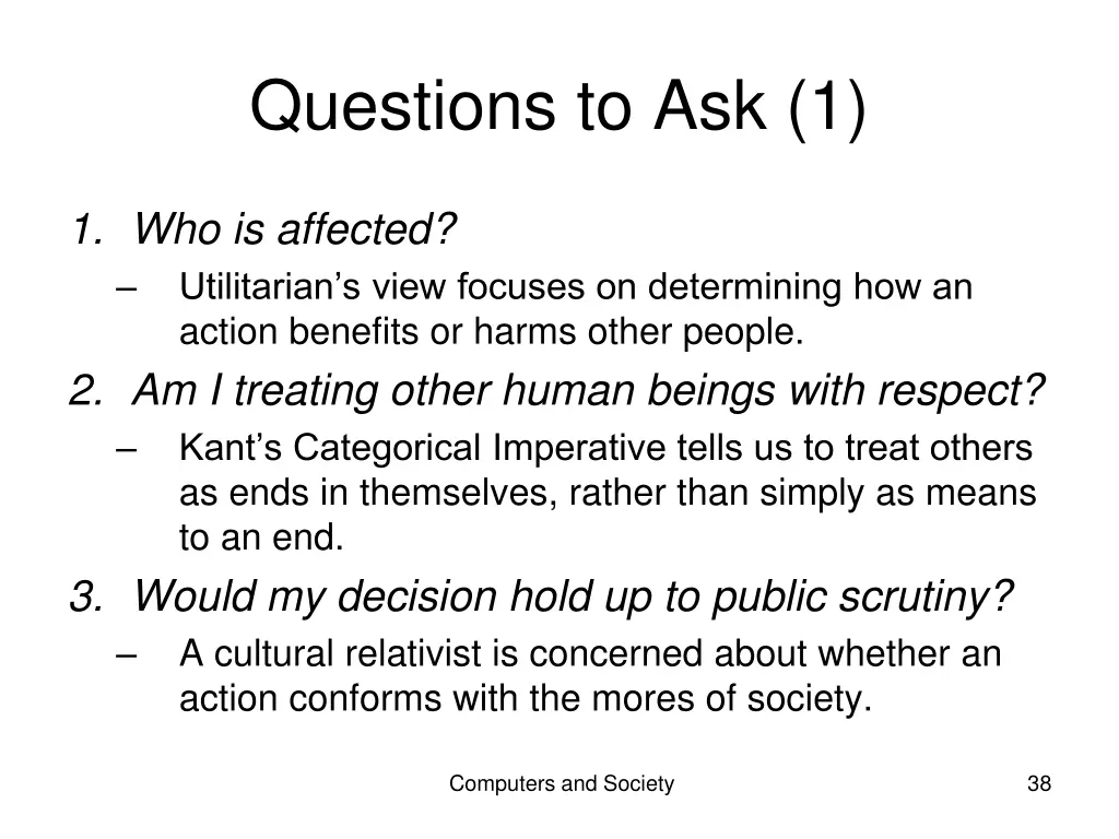 questions to ask 1
