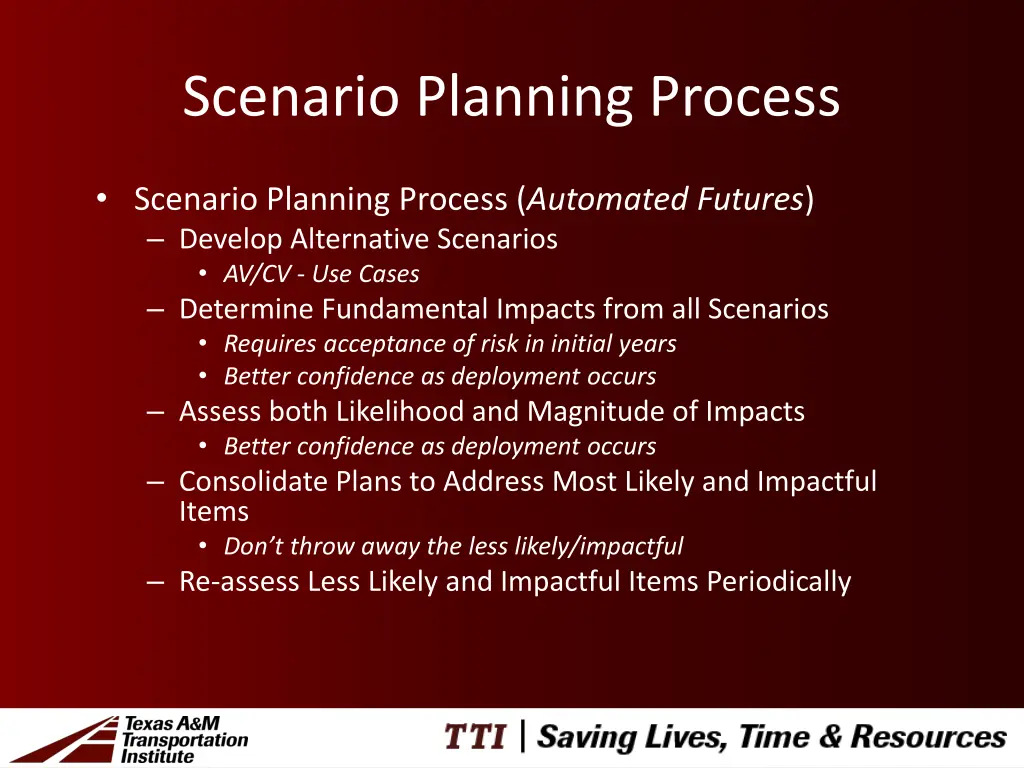 scenario planning process