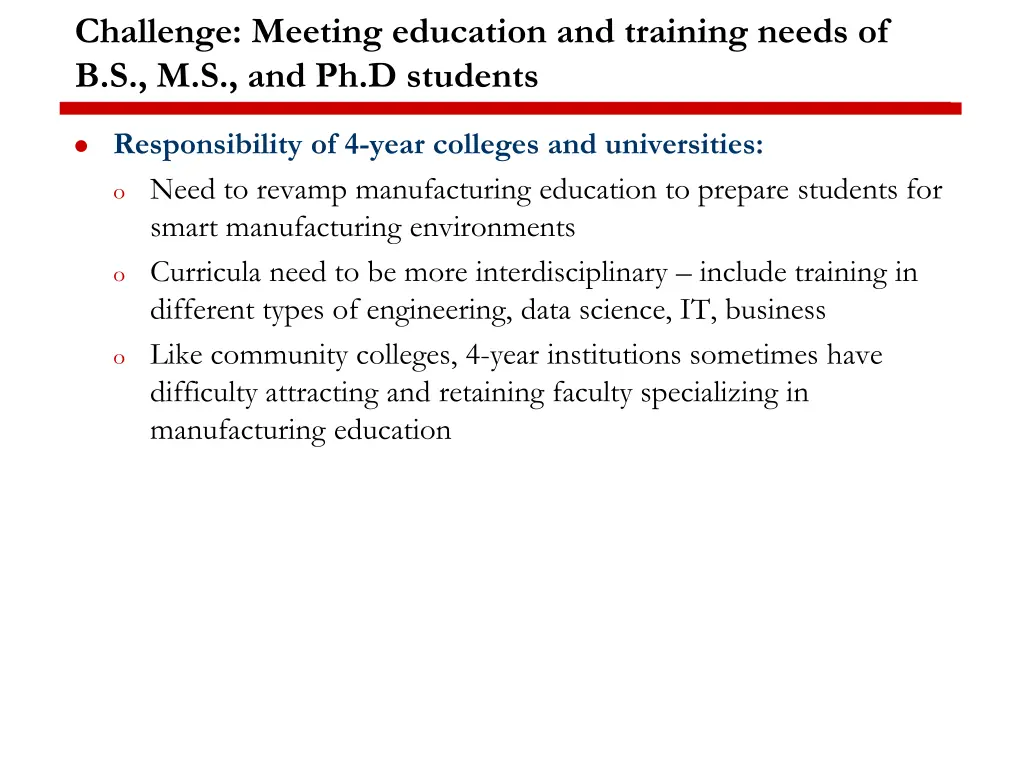 challenge meeting education and training needs 1