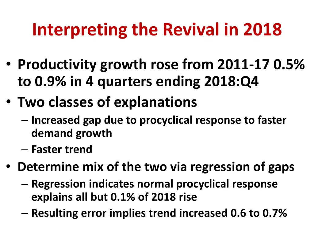 interpreting the revival in 2018