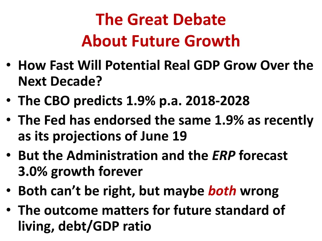 the great debate about future growth how fast