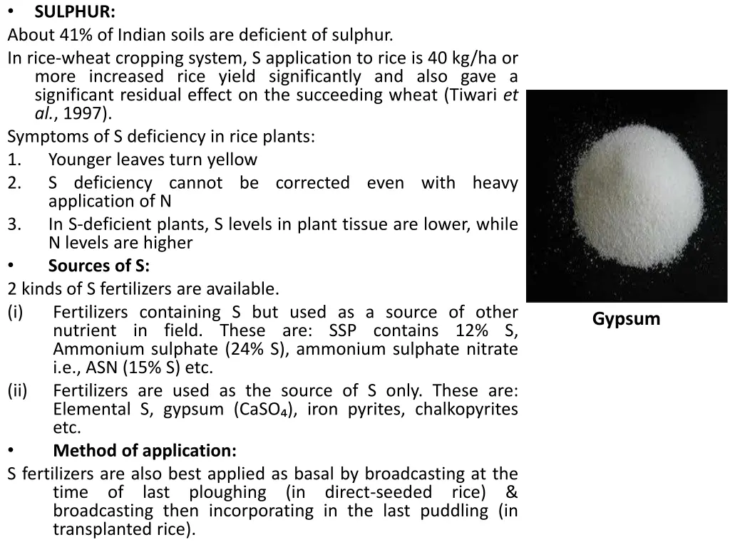 about 41 of indian soils are deficient of sulphur