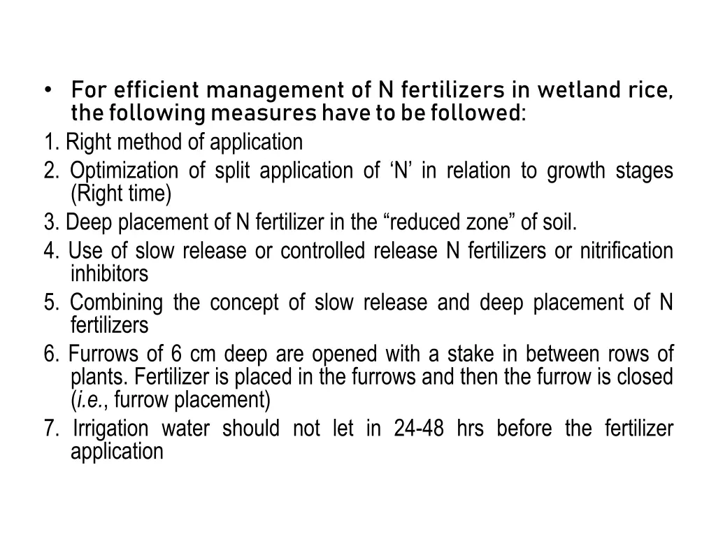 for efficient management of n fertilizers