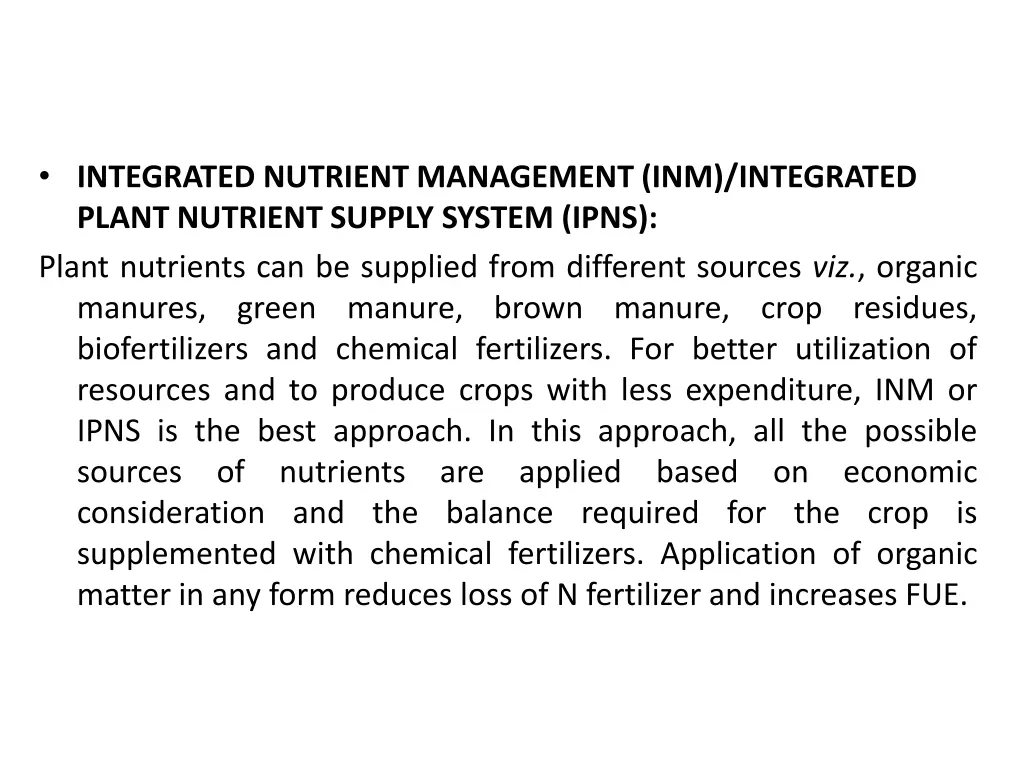 integrated nutrient management inm integrated