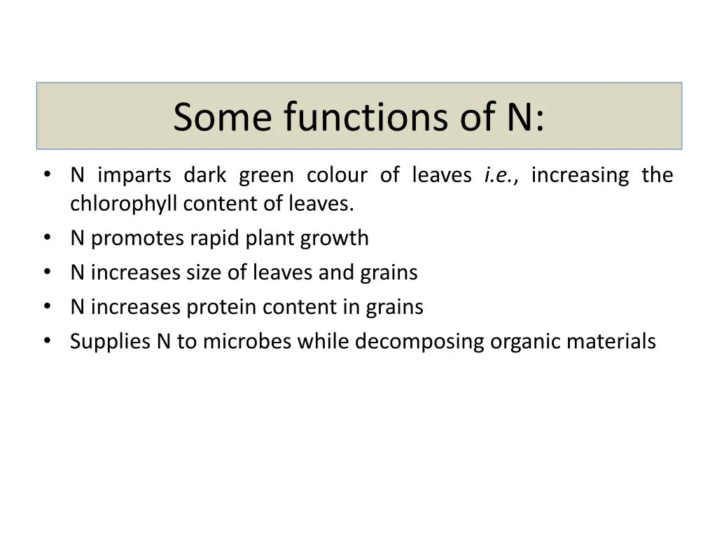 some functions of n