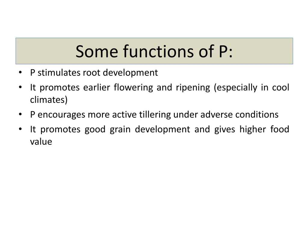 some functions of p