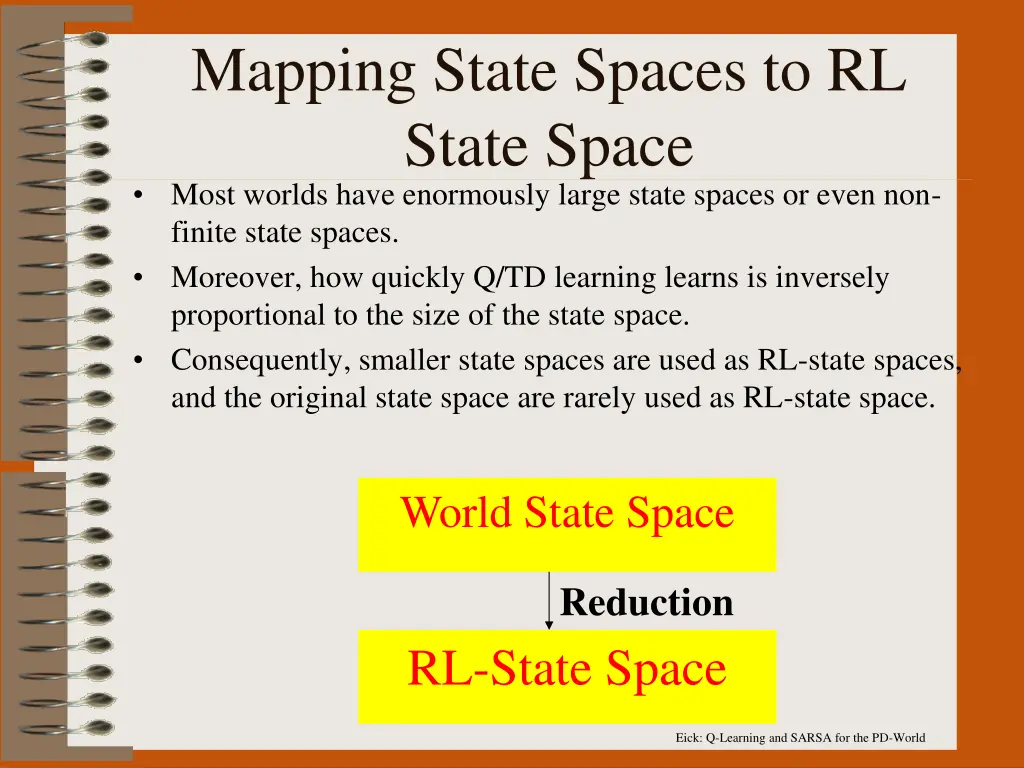 mapping state spaces to rl state space most