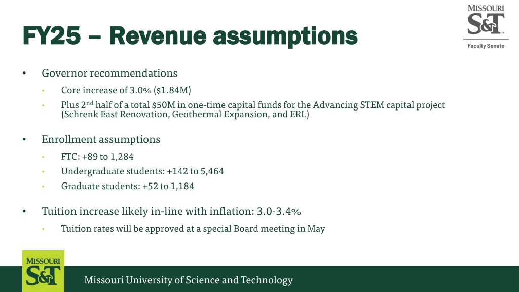 fy25 fy25 revenue assumptions revenue assumptions