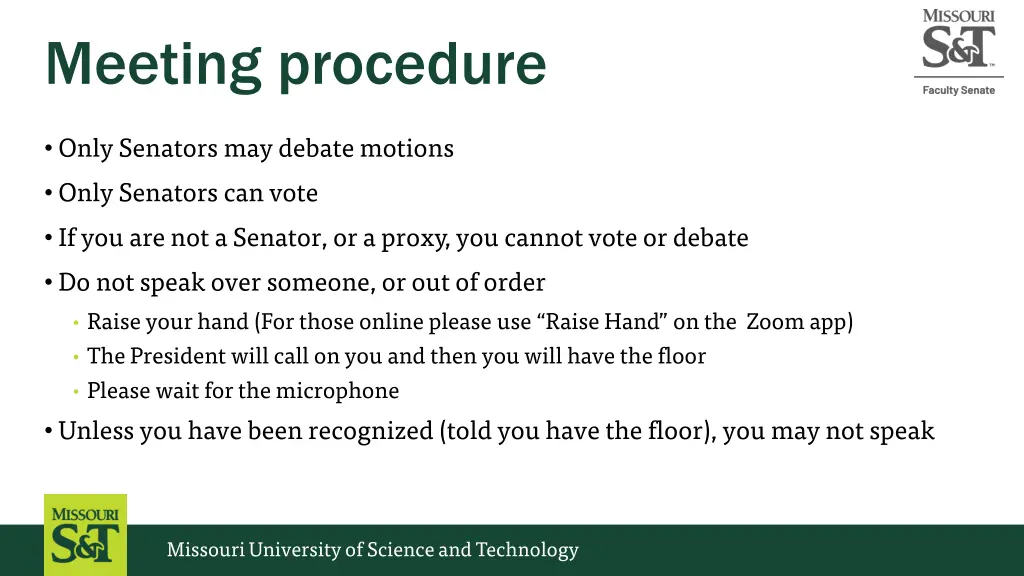 meeting procedure