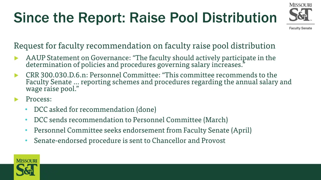 since the report raise pool distribution